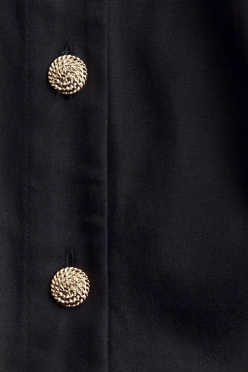 Button-Front Twill Dress