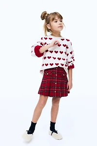 Pleated Flannel Skirt