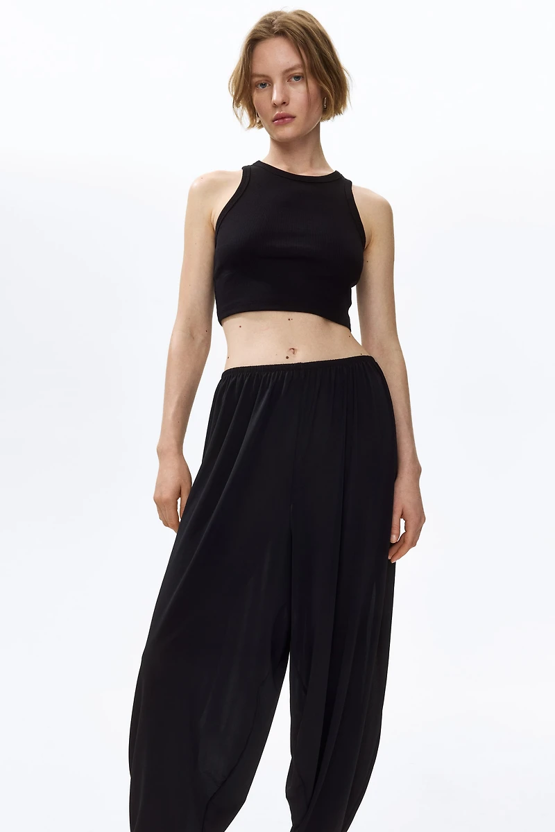 Pantalon à jambes tonneau en jersey