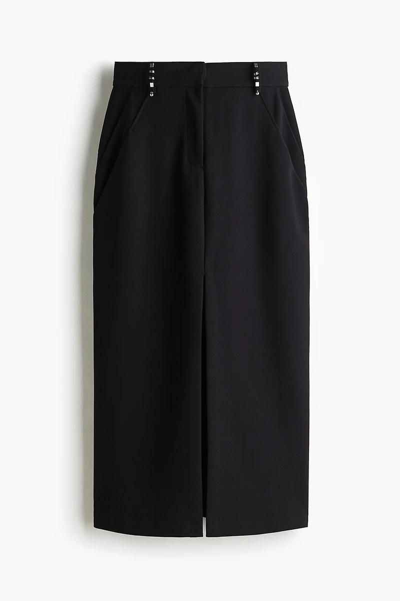 Jupe droite avec rivets
