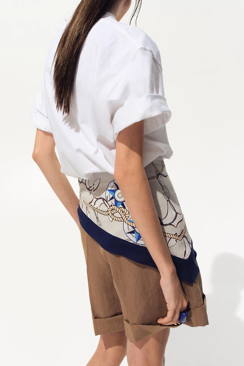 Scarf-Detail Shorts