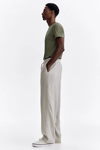 Relaxed Fit Linen-Blend Pants