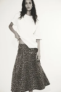 Flared Denim Skirt