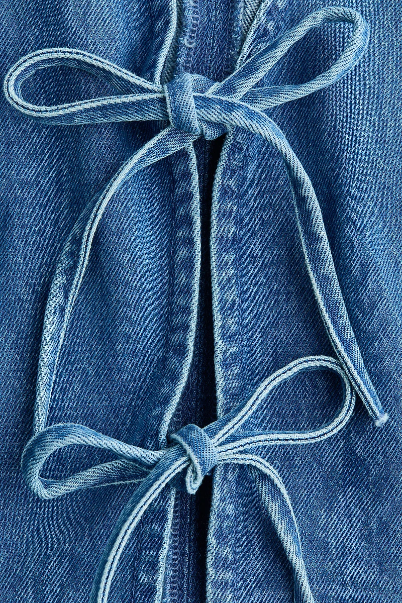 Tie-Front Denim Vest