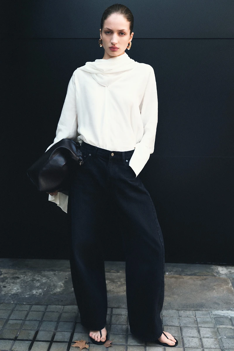 Blouse with Scarf Collar