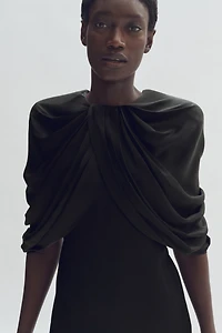 Draped Satin Mini Dress