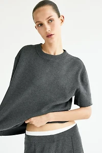 Wide-Leg Fine-Knit Pants