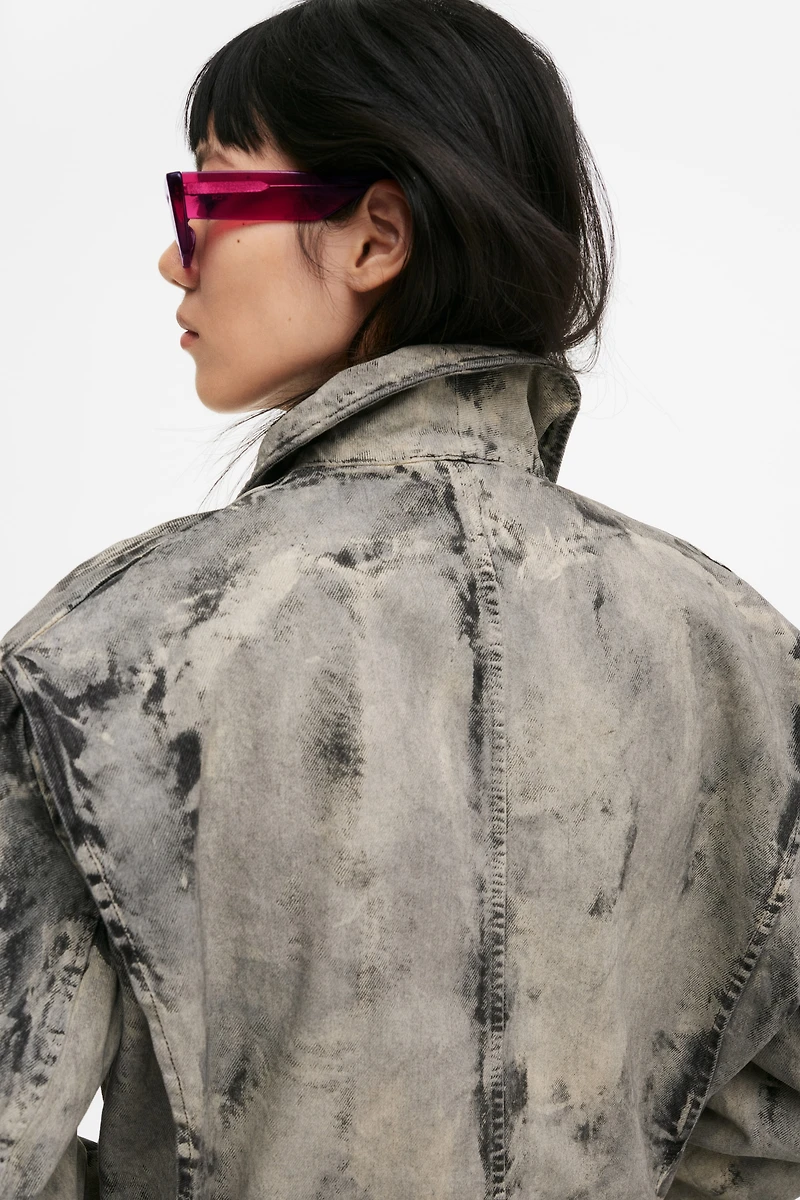 Painted-Look Denim Jacket