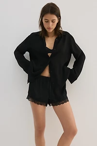 Crinkled Viscose-Blend Shirt