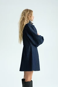 Robe en denim avec détail à nouer