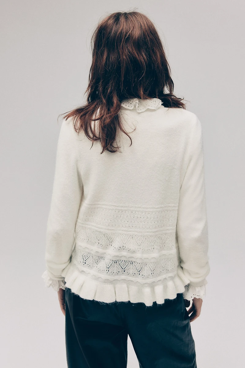 Chandail en tricot pointelle