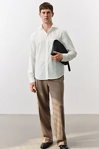 Chemise classique en lyocell mélangé