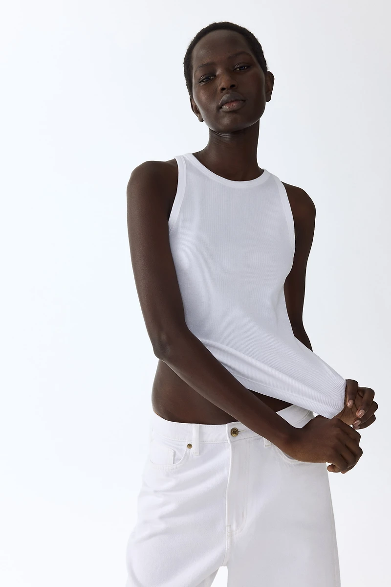 Ribbed Cotton Tank Top