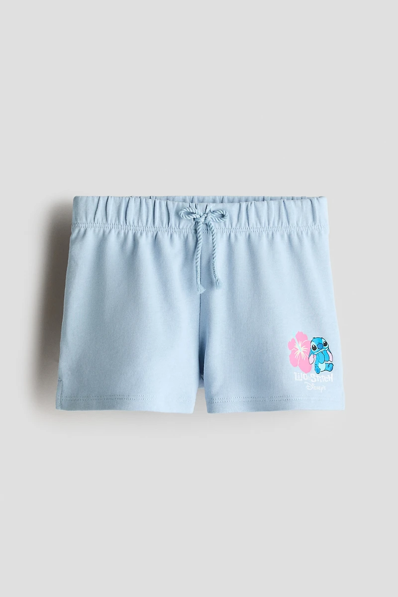 Cotton Sweatshorts with Printed Motif