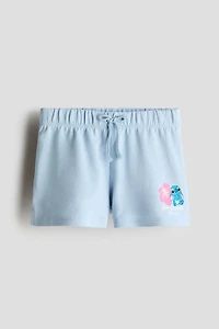 Cotton Sweatshorts with Printed Motif