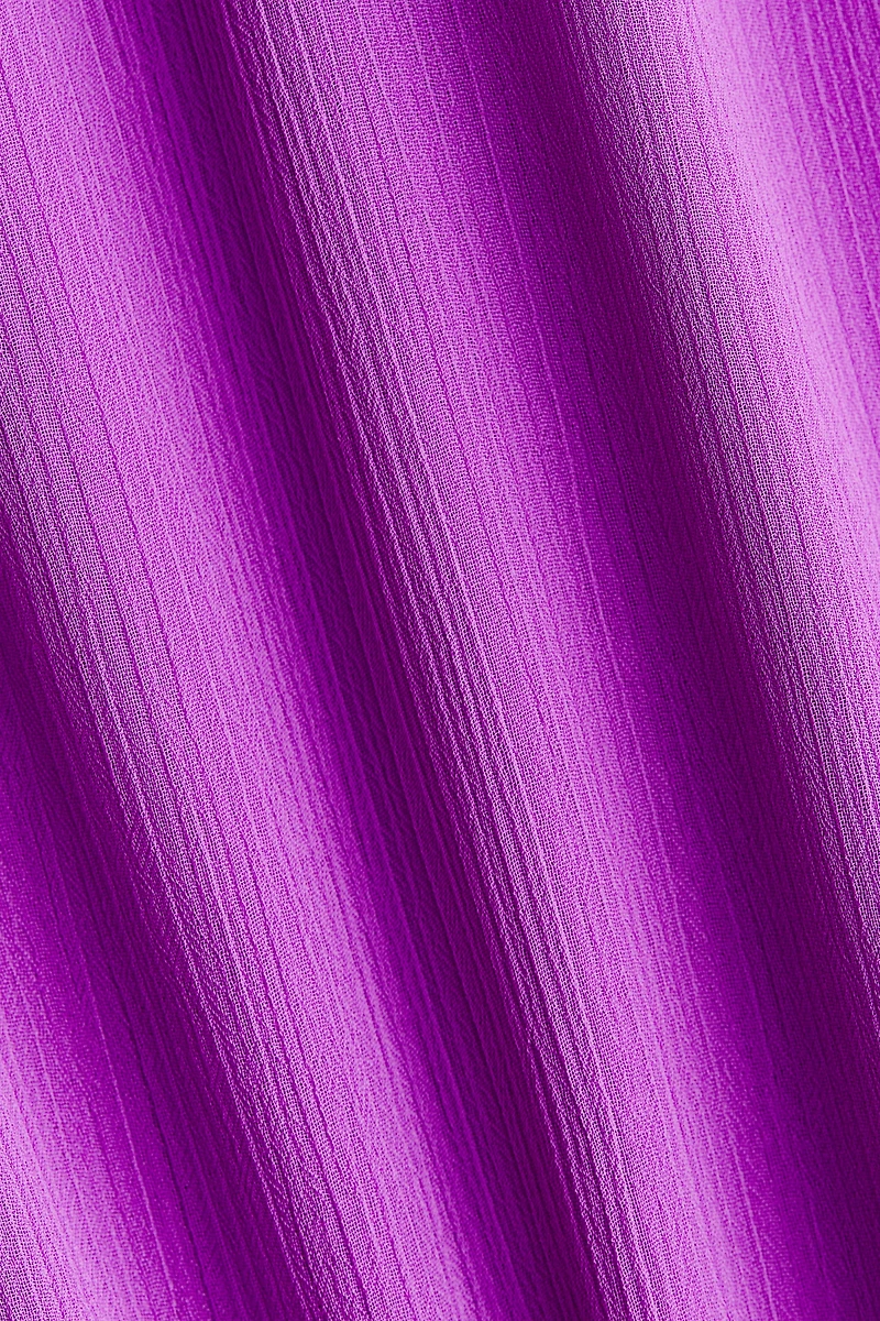 Ruffle-Trimmed Crinkled Dress