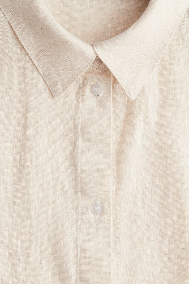 Boxy-Style Linen Shirt
