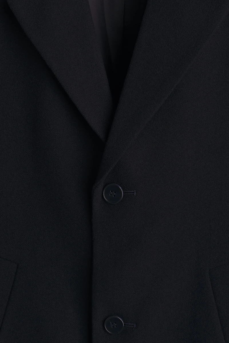 Single-Breasted Wool-Blend Coat