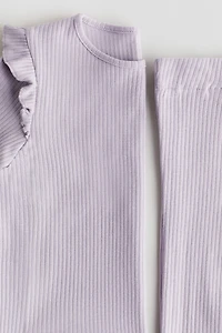 2-Piece Ribbed Cotton Set