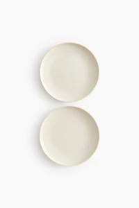 Lot de 2 petites assiettes avec glaçure réactive
