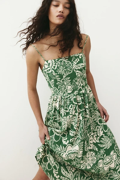Robe midi à bretelles fines