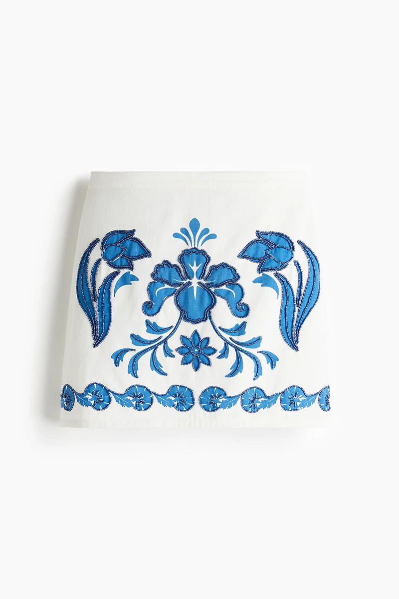 Bead-Detail Mini Skirt