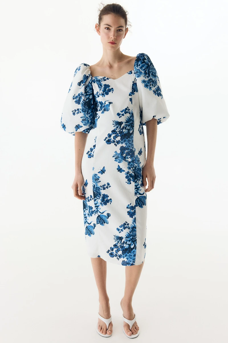 MAMA Robe en coton avec manches ballon
