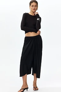Cropped Barrel-Leg Pants