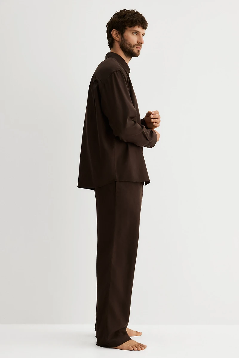 Lyocell-Blend Pajama Shirt and Pants