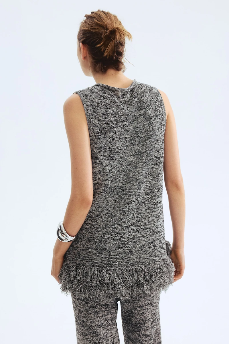Haut en tricot avec franges
