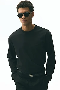 Loose-Fit Long-Sleeved Jersey Shirt
