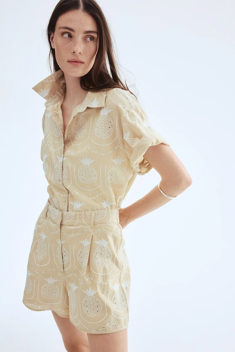 Shirt with Eyelet Embroidery
