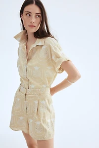 Shirt with Eyelet Embroidery