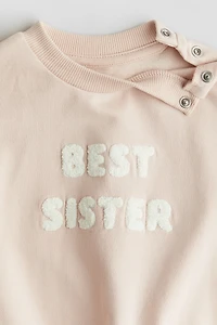 Teddy Fleece Sweatshirt with Appliqués
