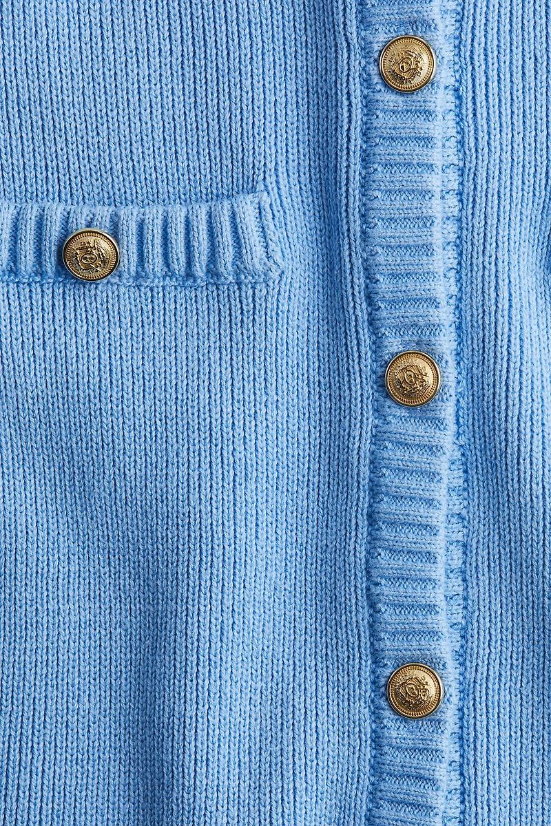 Rib-knit Button-front Dress