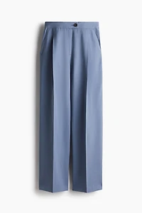 Wide-Leg Twill Pants