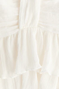 Crinkled Ruffle-Trimmed Top