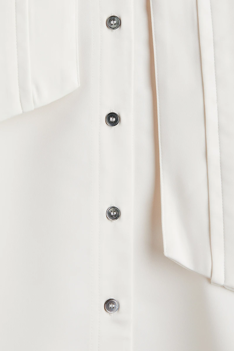 Blouse with Bow Collar