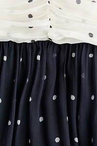 Robe froncée à bretelles fines