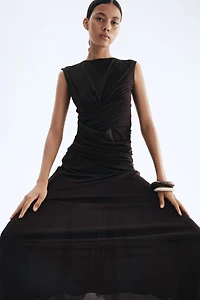 Draped Mesh Dress