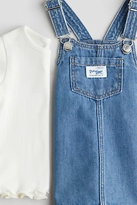 2-Piece Overall Dress and Top Set