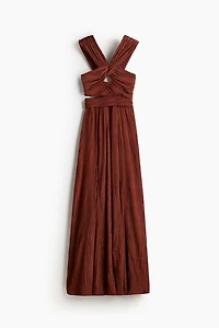 Draped Plissé Dress