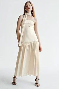 Bandeau Dress with Scarf