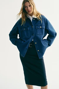 Denim Jacket with Corduroy Collar