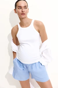 MAMA Linen-Blend Shorts