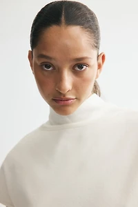 Fine-Knit Mock Turtleneck Top