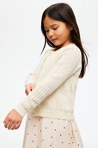 Pointelle-Knit Cotton Cardigan