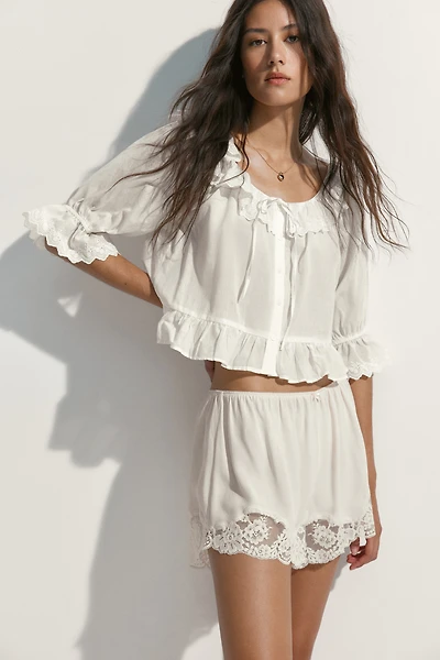 Blouse en coton avec broderie anglaise