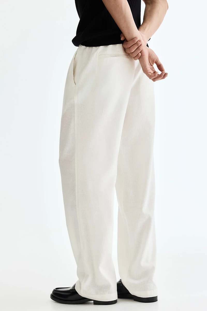 Relaxed-Fit Linen-Blend Pants