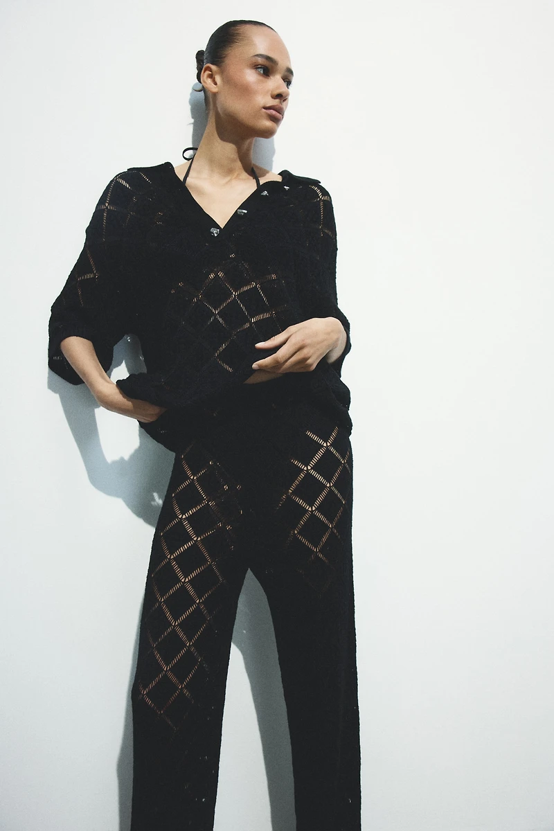 Crochet-Look Pants